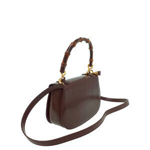 Gucci Bag Top Shoulder Bamboo Handle Leather Handbag